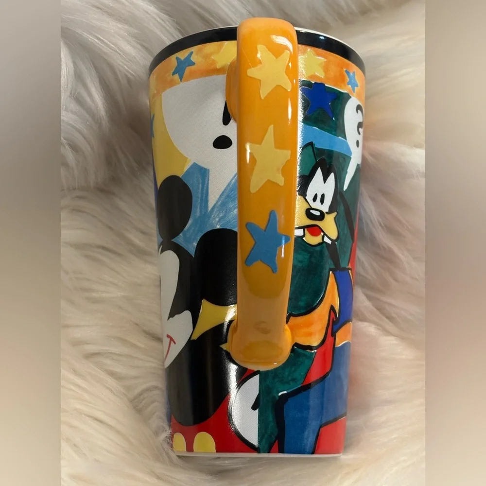 Vintage Disney Abstract Mickey, Minnie & Goofy Cafe Latte Mug NEW
